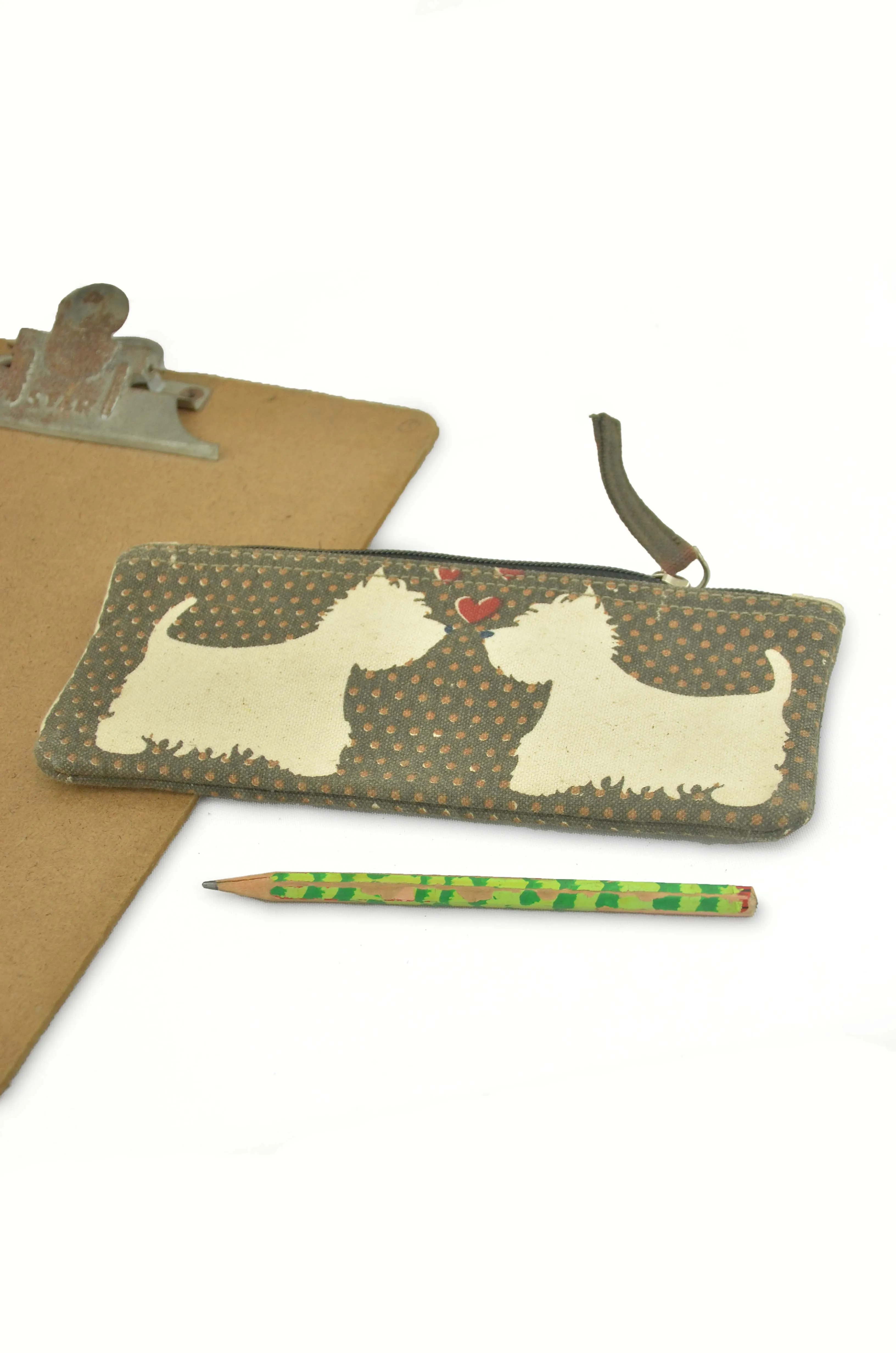 Animal Print Pencil Pouch/Case- Dog