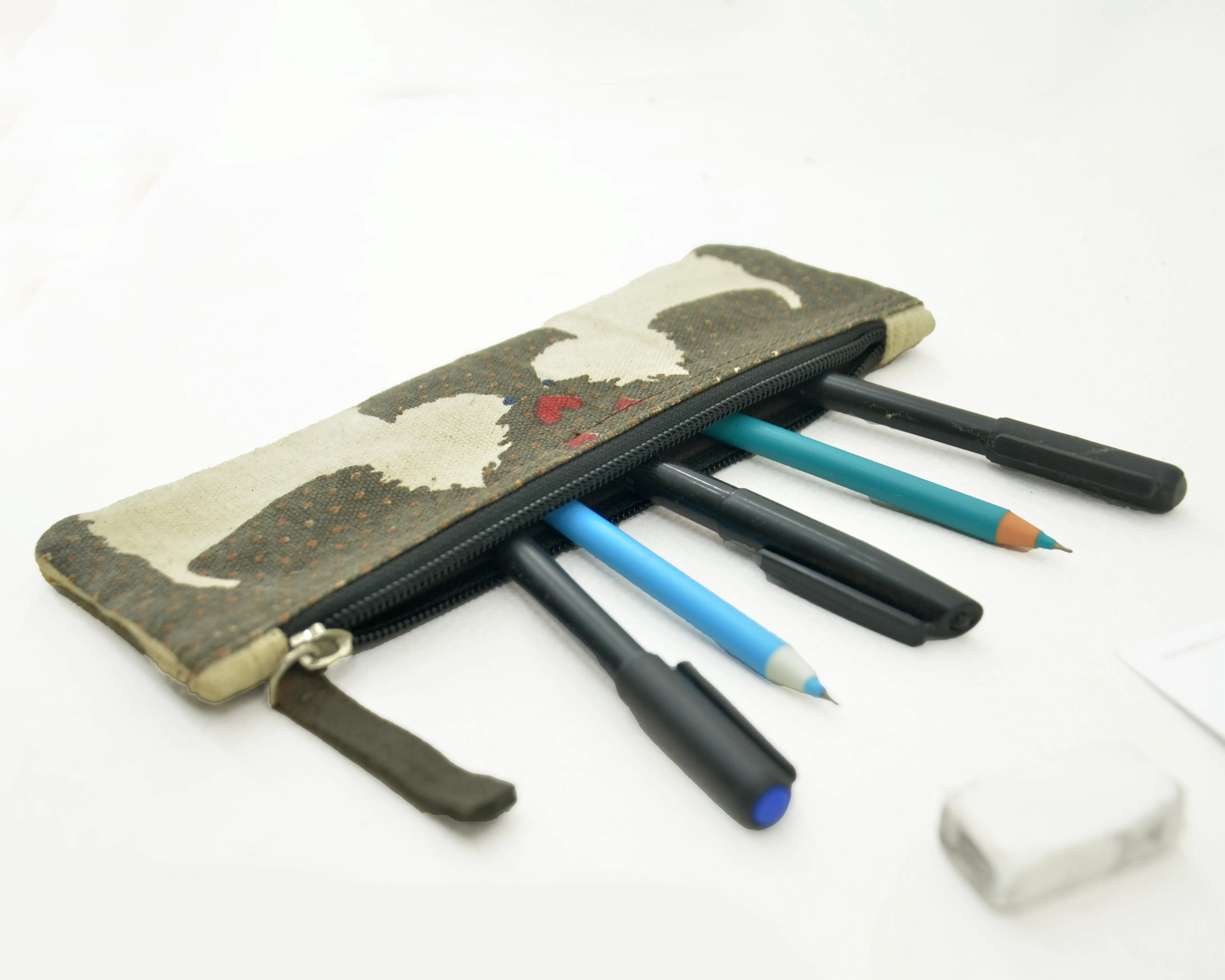 Animal Print Pencil Pouch/Case- Dog