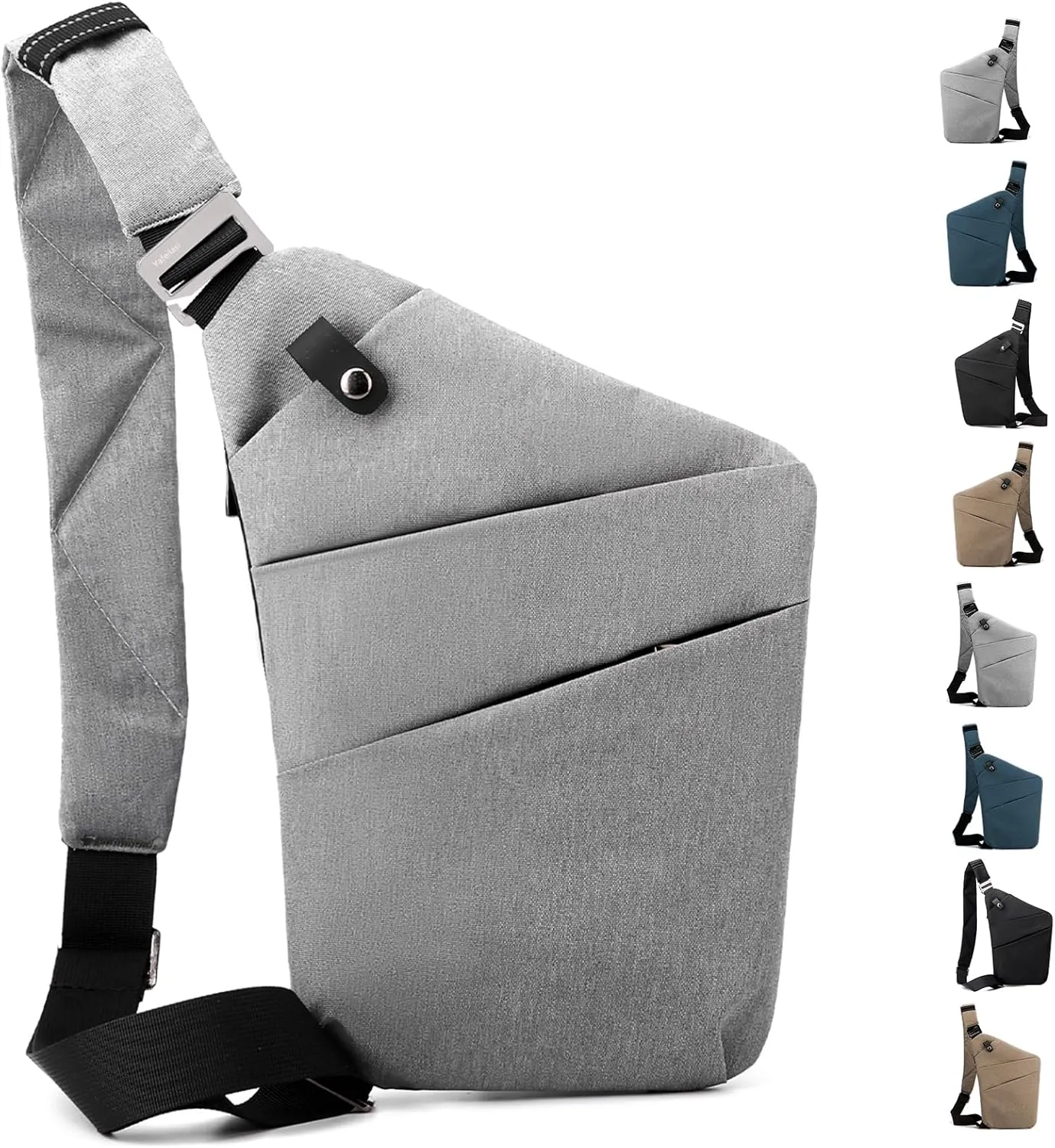 Anti Theft Crossbody Travel Bag - Multi-pocket Shoulder Bag with Adjustable Strap,Slim Sling Bag for Women Men
