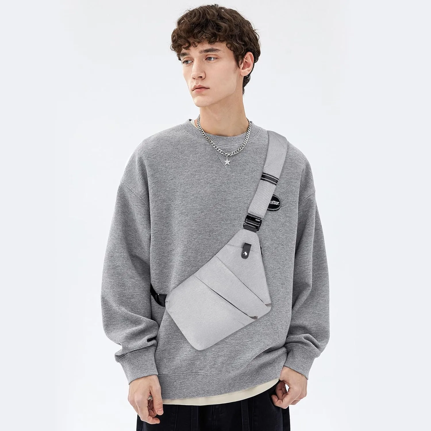 Anti Theft Crossbody Travel Bag - Multi-pocket Shoulder Bag with Adjustable Strap,Slim Sling Bag for Women Men