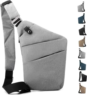 Anti Theft Crossbody Travel Bag - Multi-pocket Shoulder Bag with Adjustable Strap,Slim Sling Bag for Women Men