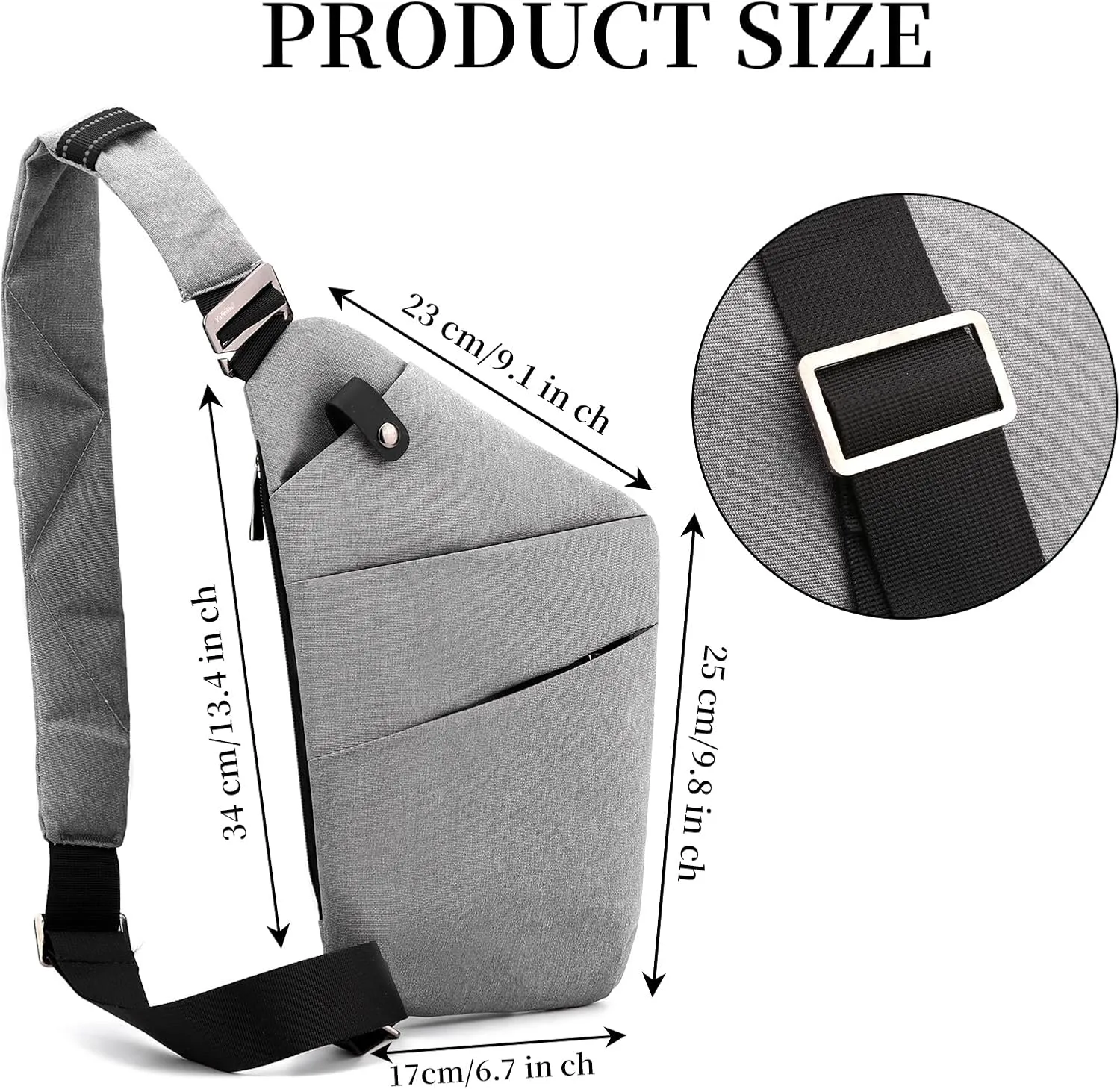 Anti Theft Crossbody Travel Bag - Multi-pocket Shoulder Bag with Adjustable Strap,Slim Sling Bag for Women Men