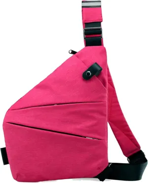 Anti Theft Travel Bag Anti-Theft Bag Slim Sling Bag Cross Body Travel Bag (Pink,Left Shoulder)