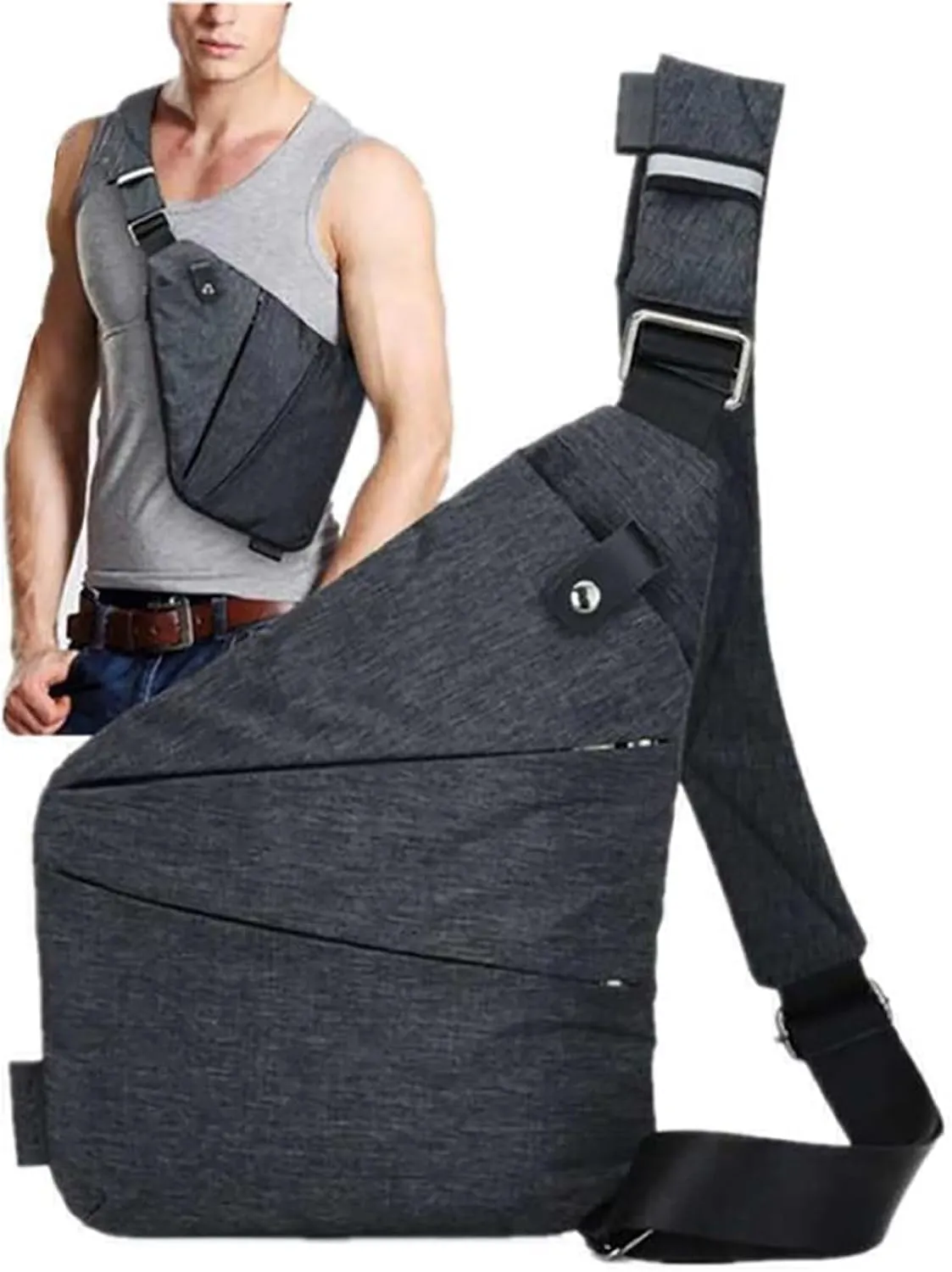 Anti Theft Travel Bag Anti-Theft Bag Slim Sling Bag Cross Body Travel Bag (Pink,Left Shoulder)