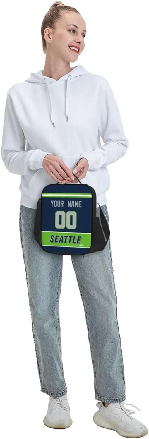 ANTKING Seattle Lunch Box Lunch Bag Cooler Custom Any Name and Number Personalized Gifts