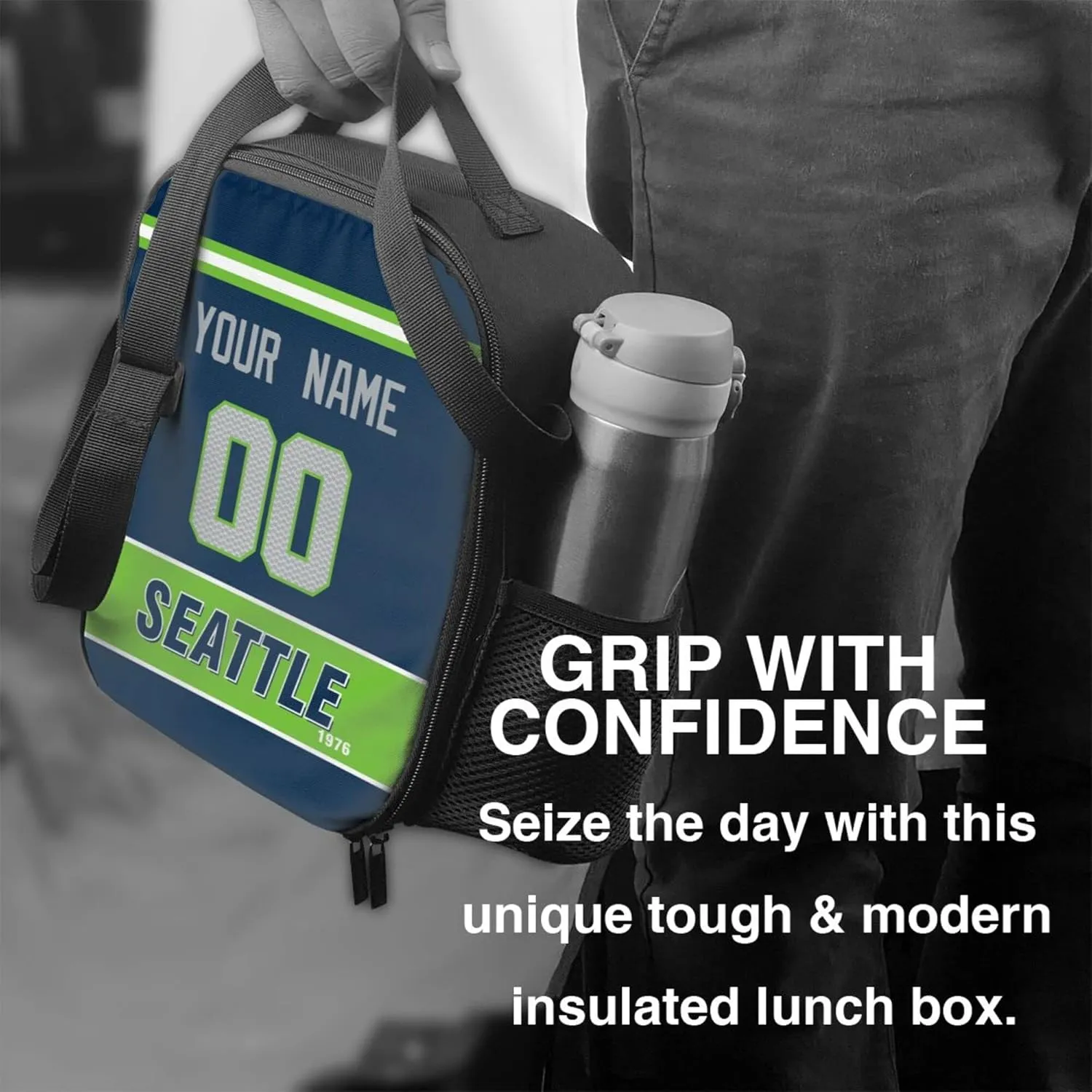 ANTKING Seattle Lunch Box Lunch Bag Cooler Custom Any Name and Number Personalized Gifts