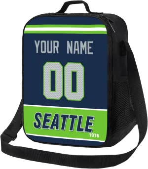 ANTKING Seattle Lunch Box Lunch Bag Cooler Custom Any Name and Number Personalized Gifts
