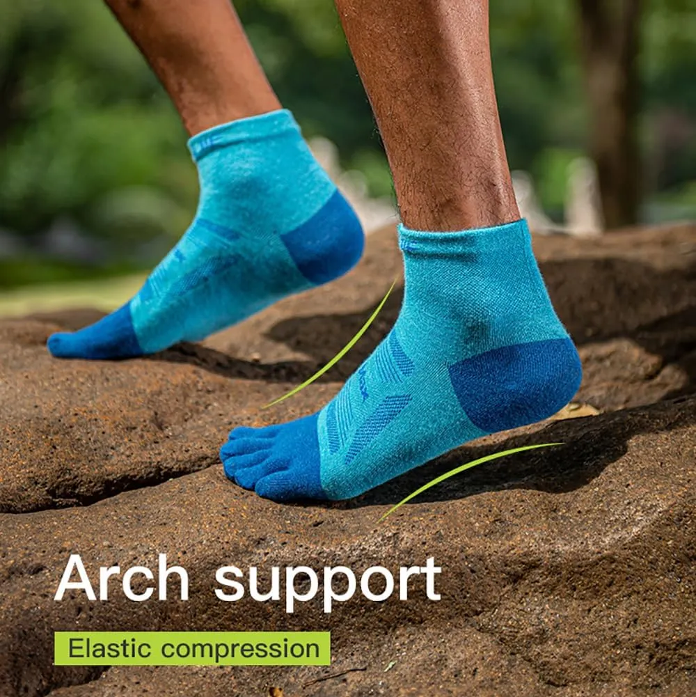 AONIJIE Running Ankle Toe Socks for Men and Women Lightweight Coolmax High Performance Five Finger Athletic Socks