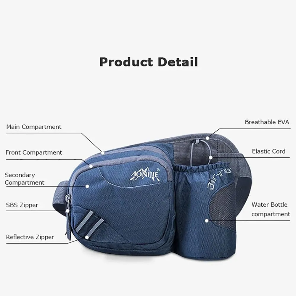 AONIJIE Waist Bag with Water Bottle Holder, Multifunctional Running Waist Bag for Cycling and Running Sports (Army green,One Size)
