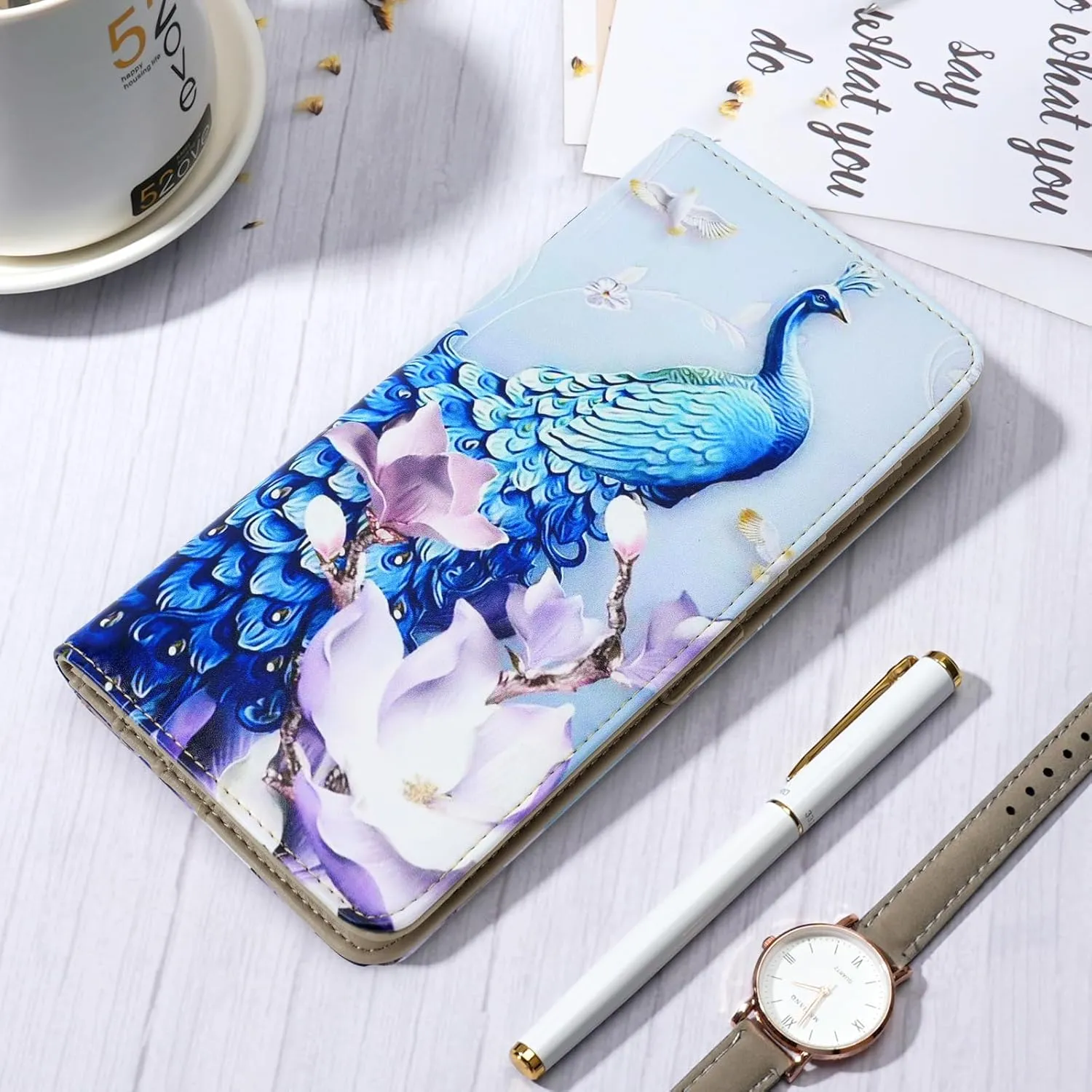 APHISON Wallet Women Ultra Slim Thin Leather Womens Wallet RFID Blocking Credit Card Holder Bifold Clutch Long Ladies Billfold