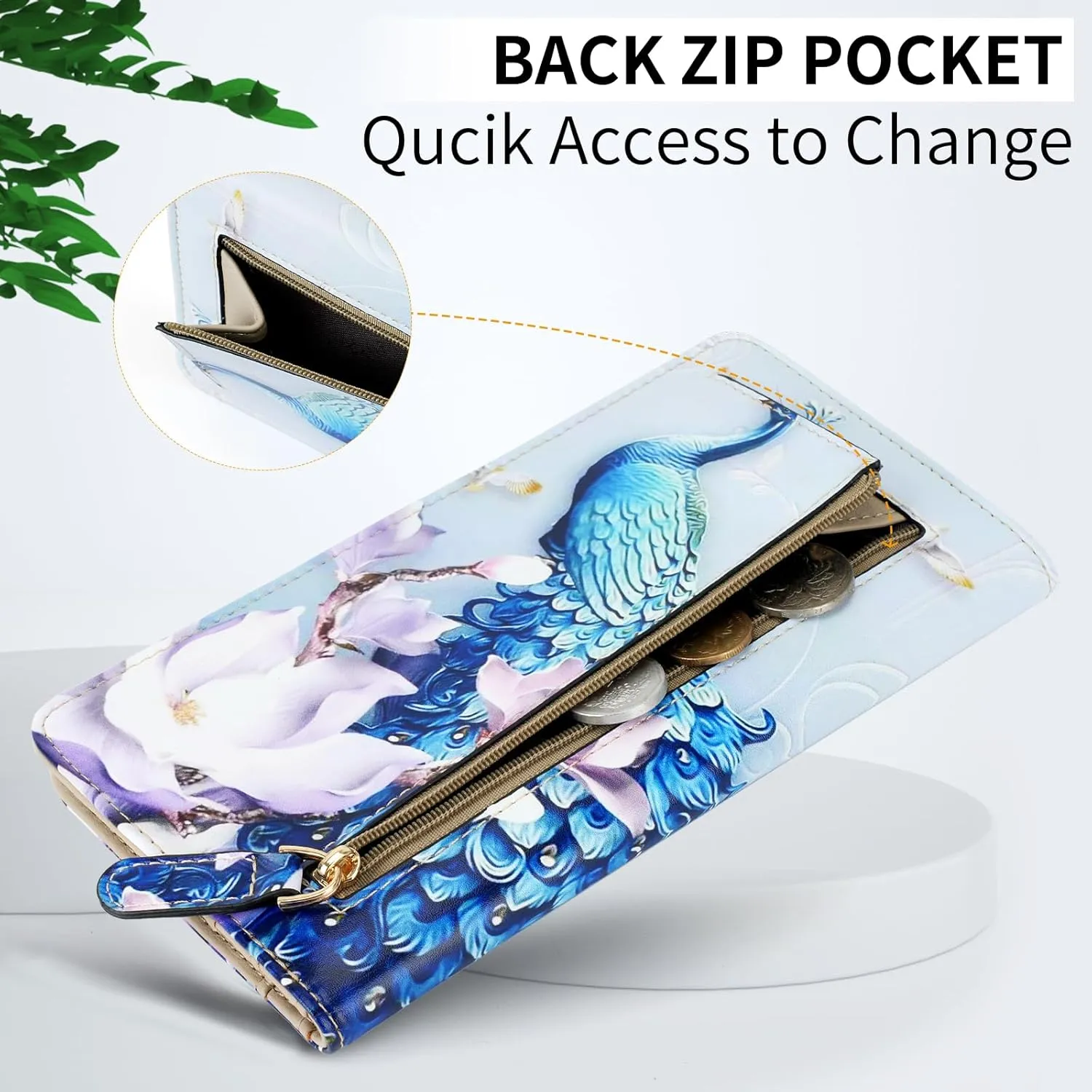 APHISON Wallet Women Ultra Slim Thin Leather Womens Wallet RFID Blocking Credit Card Holder Bifold Clutch Long Ladies Billfold