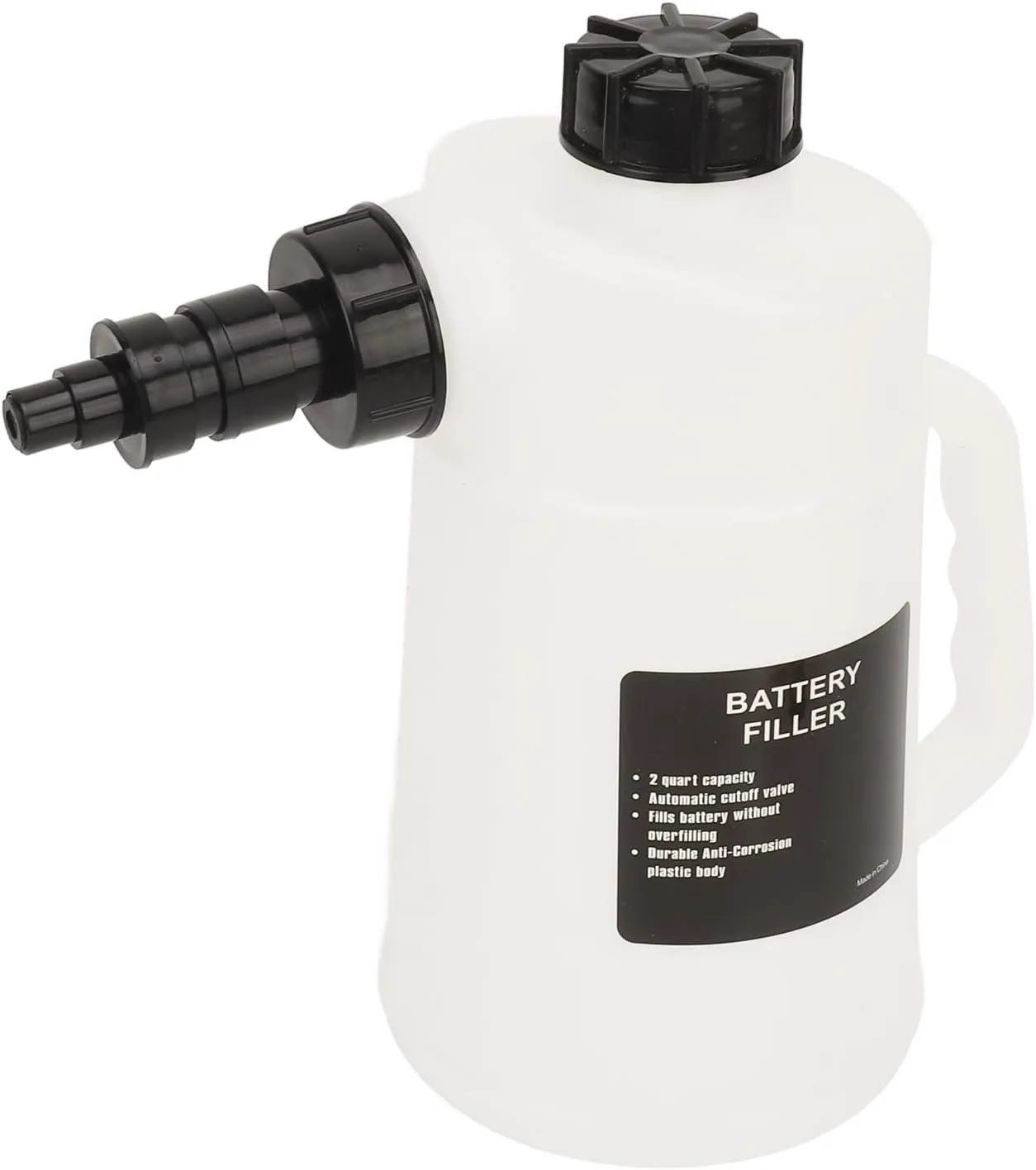 ARAMOX 2 Liter Battery Filler Car Battery Liquid Filling Jug Drip Auto Shutoff Valve for Cars Trucks RV Carts Prevent Overfilling and Spills During Battery Maintenance, ARAMOXzcs5a9ek8n