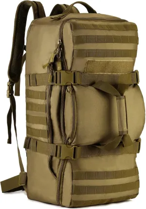 ArcEnCiel60L Outdoor Tactical Duffel Backpack Military Waterproof Suitcase Sport Luggage Hiking Camping Bag（Rain Cover Patch）