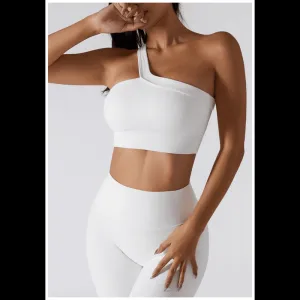 Aria Ribbed One Shoulder Sports Bra