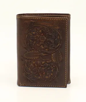 Ariat Mens Trifold Floral Embossed Wallet