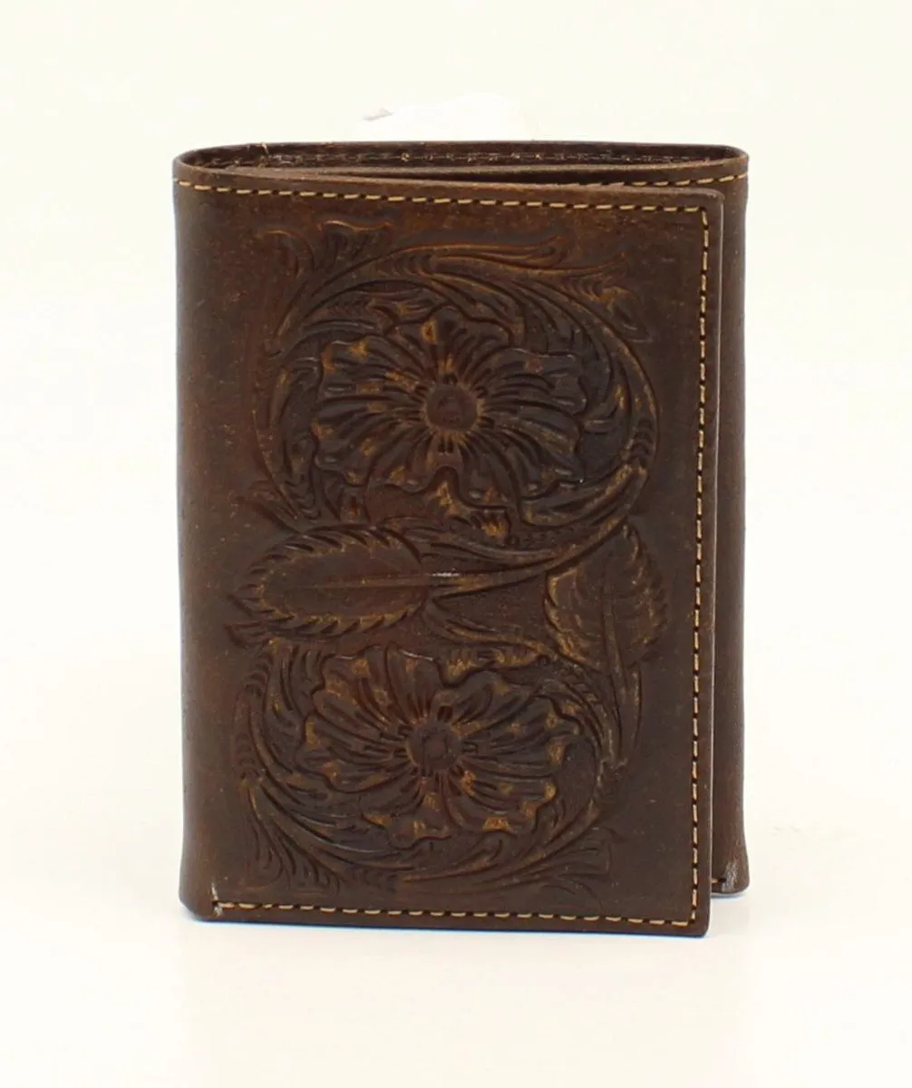 Ariat Mens Trifold Floral Embossed Wallet