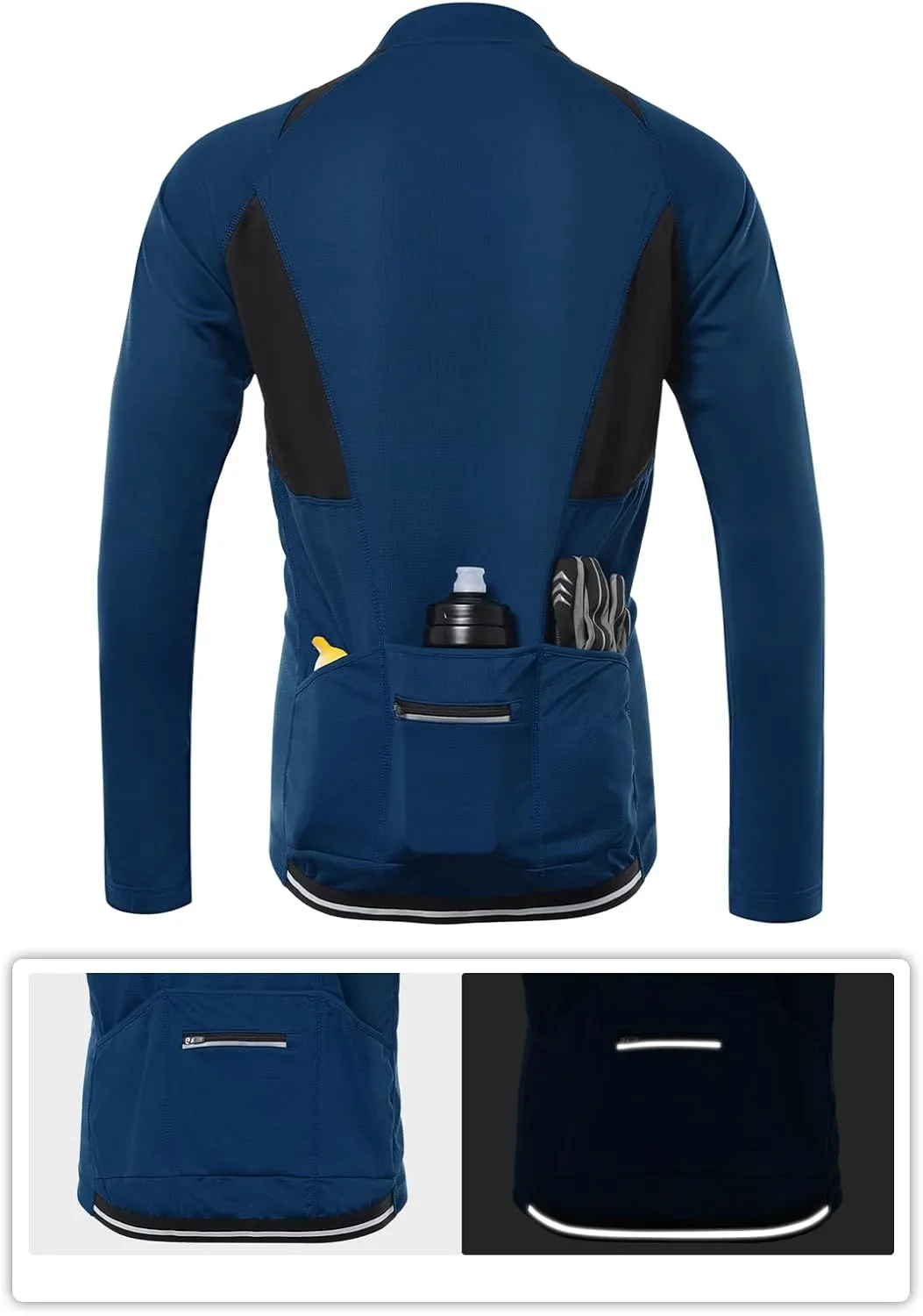 ARSUXEO Men's Half Zipper Cycling Jerseys Long Sleeves Mountain Bike Shirts 6031