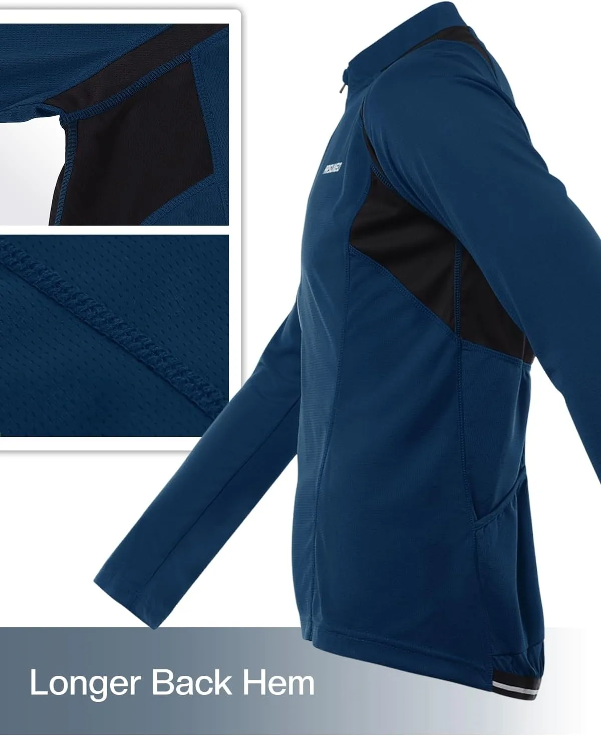 ARSUXEO Men's Half Zipper Cycling Jerseys Long Sleeves Mountain Bike Shirts 6031