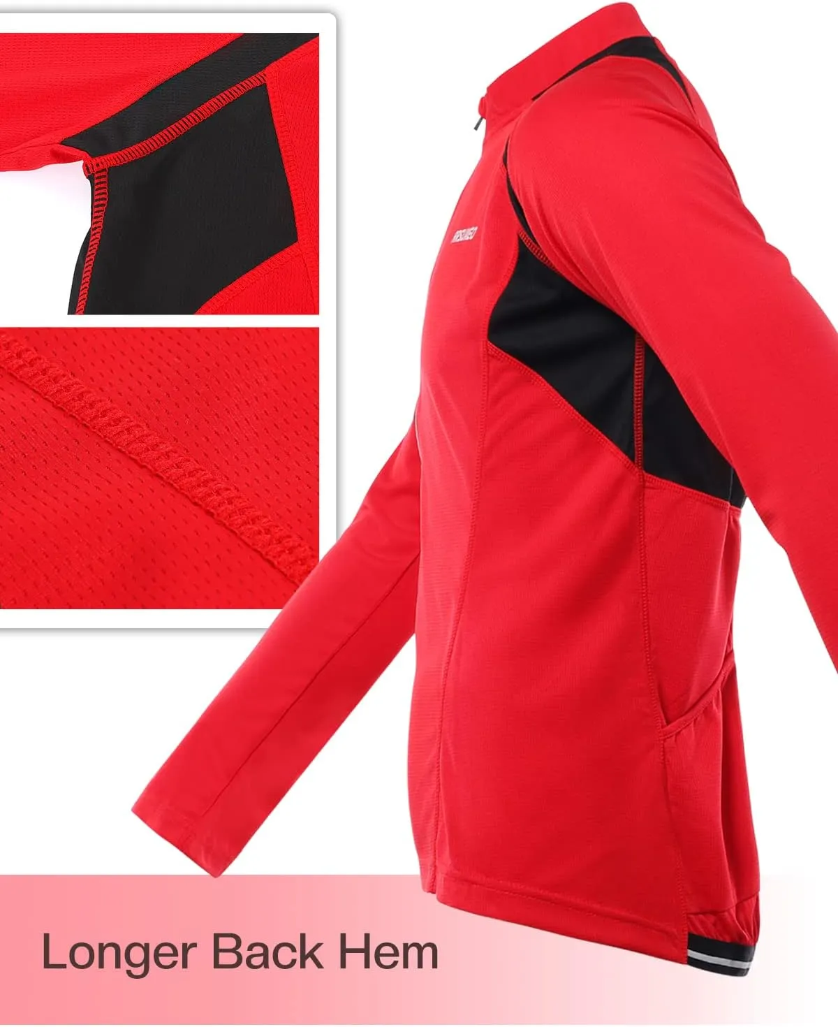 ARSUXEO Men's Half Zipper Cycling Jerseys Long Sleeves Mountain Bike Shirts 6031