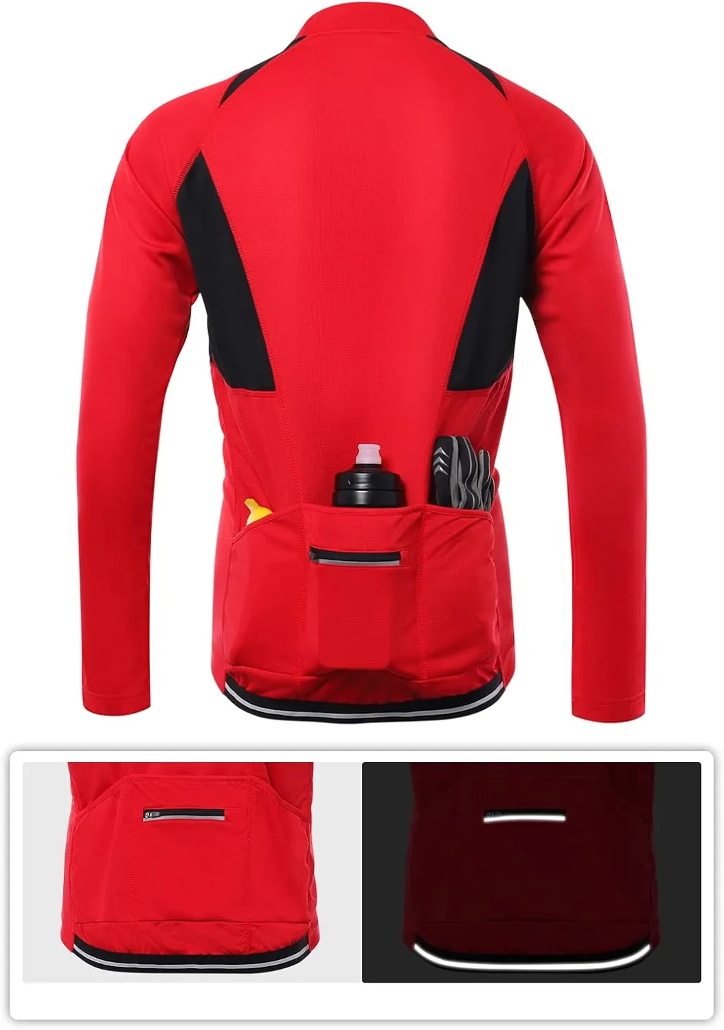 ARSUXEO Men's Half Zipper Cycling Jerseys Long Sleeves Mountain Bike Shirts 6031