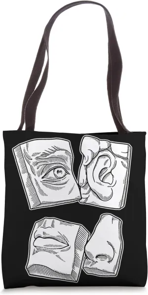 Art Reference Casts x Face Features x Classical Drawing Tote Bag