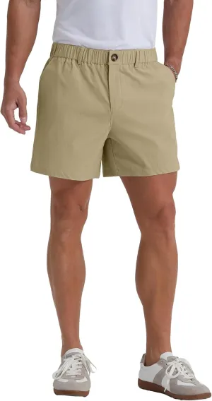 Askdeer Men's 5.5" Shorts Classic-fit Casual Elastic Waistband Shorts Summer Walking, Office, Daily Wear with Multi-Pockets