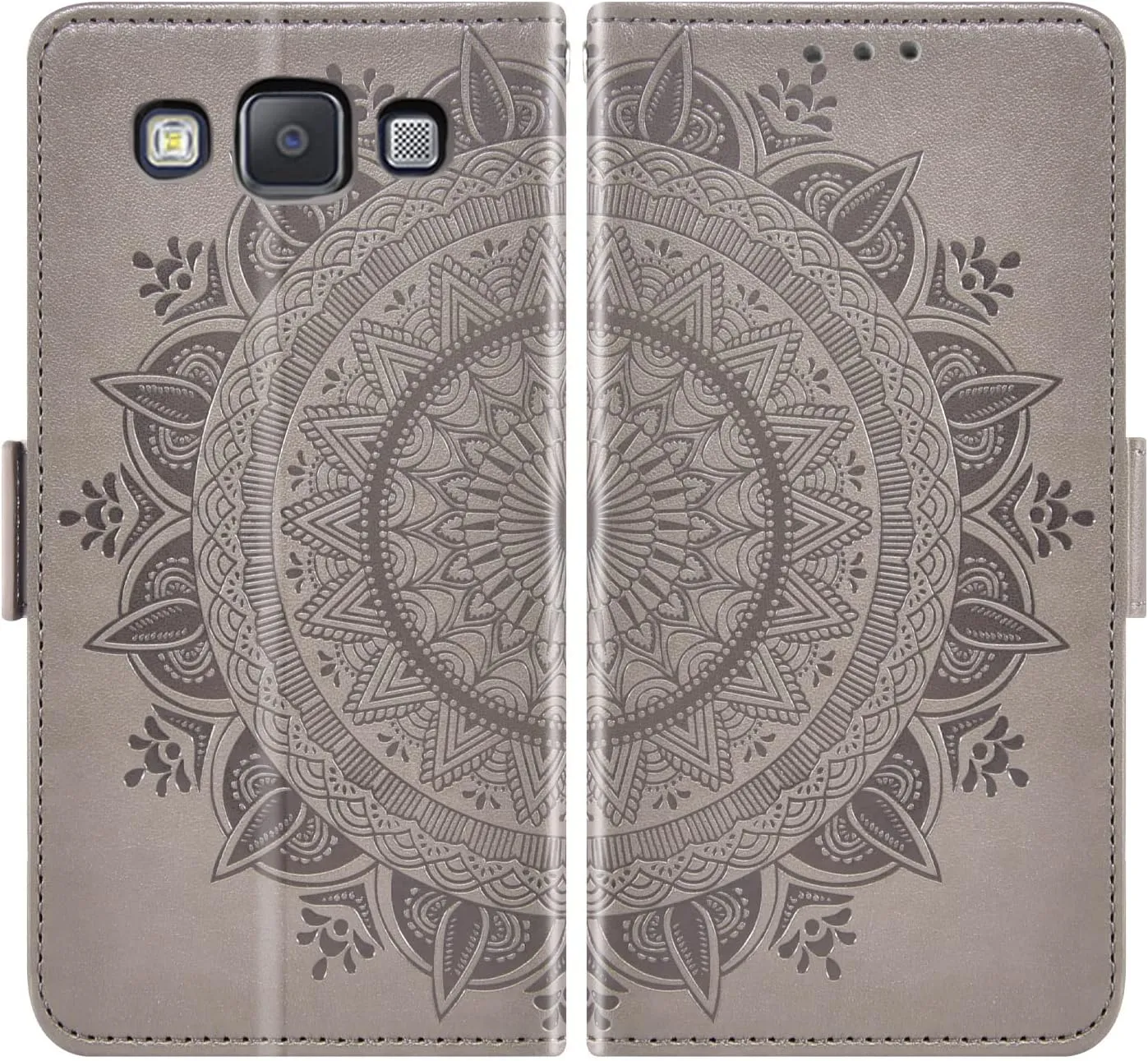 Asuwish Compatible with Samsung Galaxy A3 2015 Wallet Case and Tempered Glass Screen Protector Card Holder Flip Purse Accessories Wrist Strap Cell Phone Cover for Gaxaly 3A Duos SM A300 Women Grey