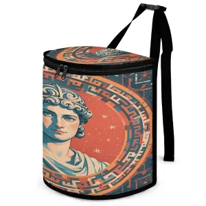 Automobile Trash Can Accessories Automotive Interior Decoration Hanging Car Storage Box with Lid Portable Stamped with Ancient Rome Printed Car Garbage Storage Bag