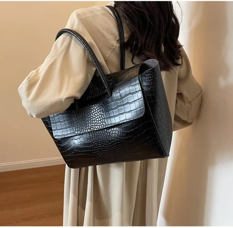 Axcone Vintage Minimalist Large Capacity Commuter Handbag, Shoulder Bag