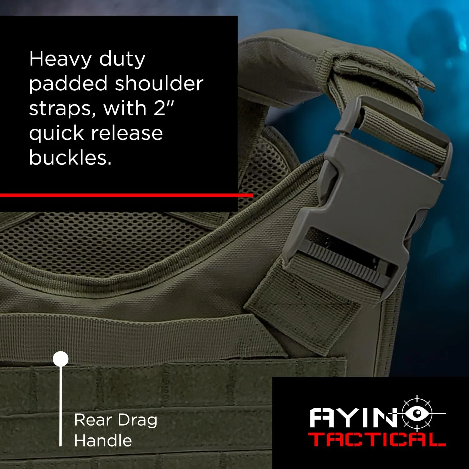 AYIN MOLLE Breathable Outdoor Vest with Hook and Loop attachment points