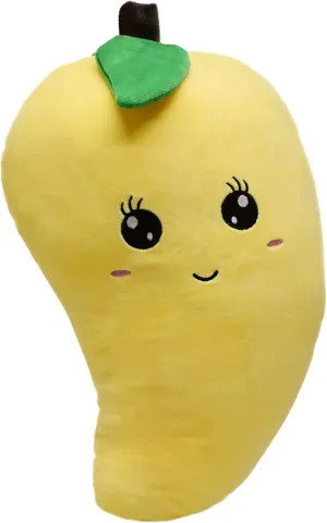 BABOLI Cuddly Mango Plush Toy Pillow Adorable Soft Fruit Stuffed Animal with Smile Face and Cute Expression Pretty Sweet Gifts for Kids Boys and Girls Present for Birthday or Party 17.7 Inches