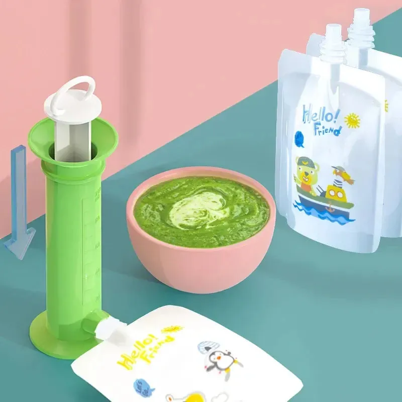 Baby Food Pouch Filling Dispenser & Storage Bags for Newborn Purees