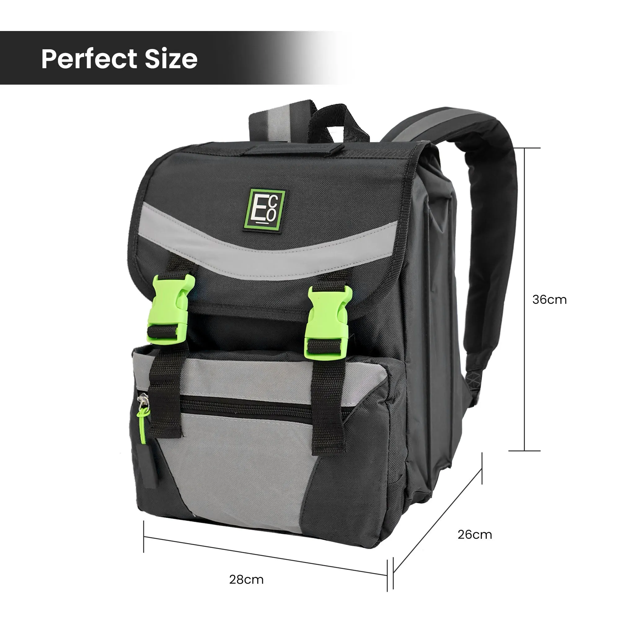 Backpack with 3 Comparments and Lunch Box Holder