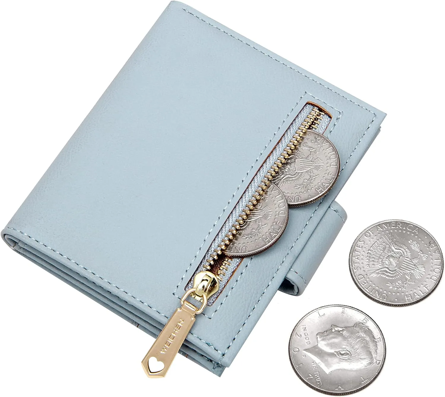 Badiya Small Wallets for Women Bifold Multi Card Case Wallet Slim Credit Card Holder with Zipper Coin Purse