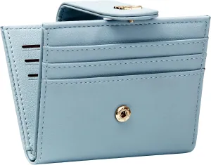 Badiya Small Wallets for Women Bifold Multi Card Case Wallet Slim Credit Card Holder with Zipper Coin Purse