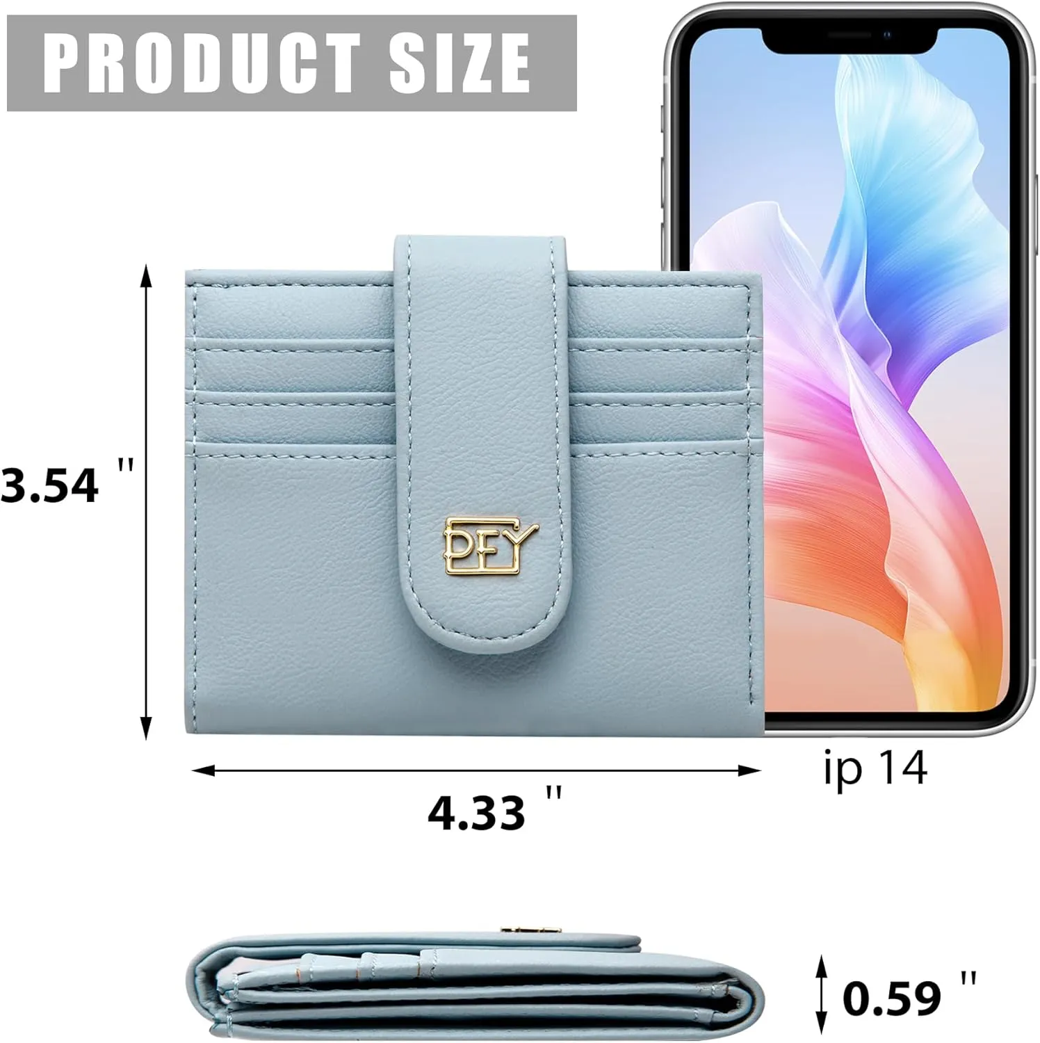 Badiya Small Wallets for Women Bifold Multi Card Case Wallet Slim Credit Card Holder with Zipper Coin Purse