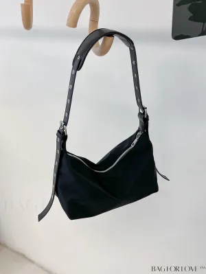 BagForLove - Black Dumpling-Shaped Womens Messenger Bag - Lightweight, Versatile, and Stylish