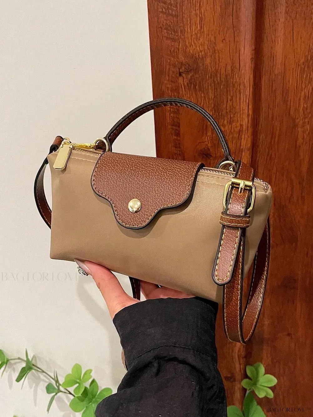 BagForLove - Mini Top Handle Nylon Handbag for Teen Girls and Working Women