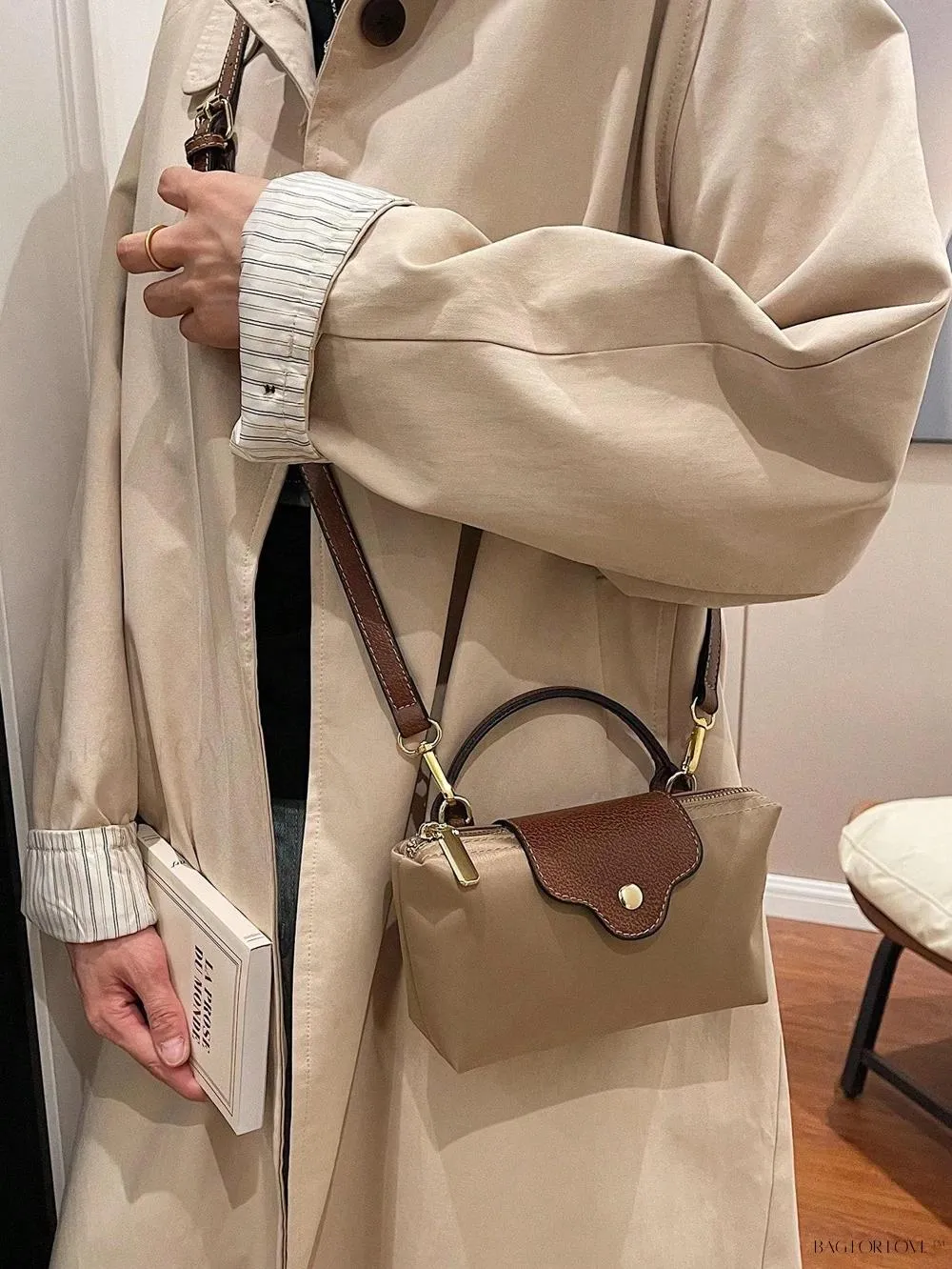 BagForLove - Mini Top Handle Nylon Handbag for Teen Girls and Working Women