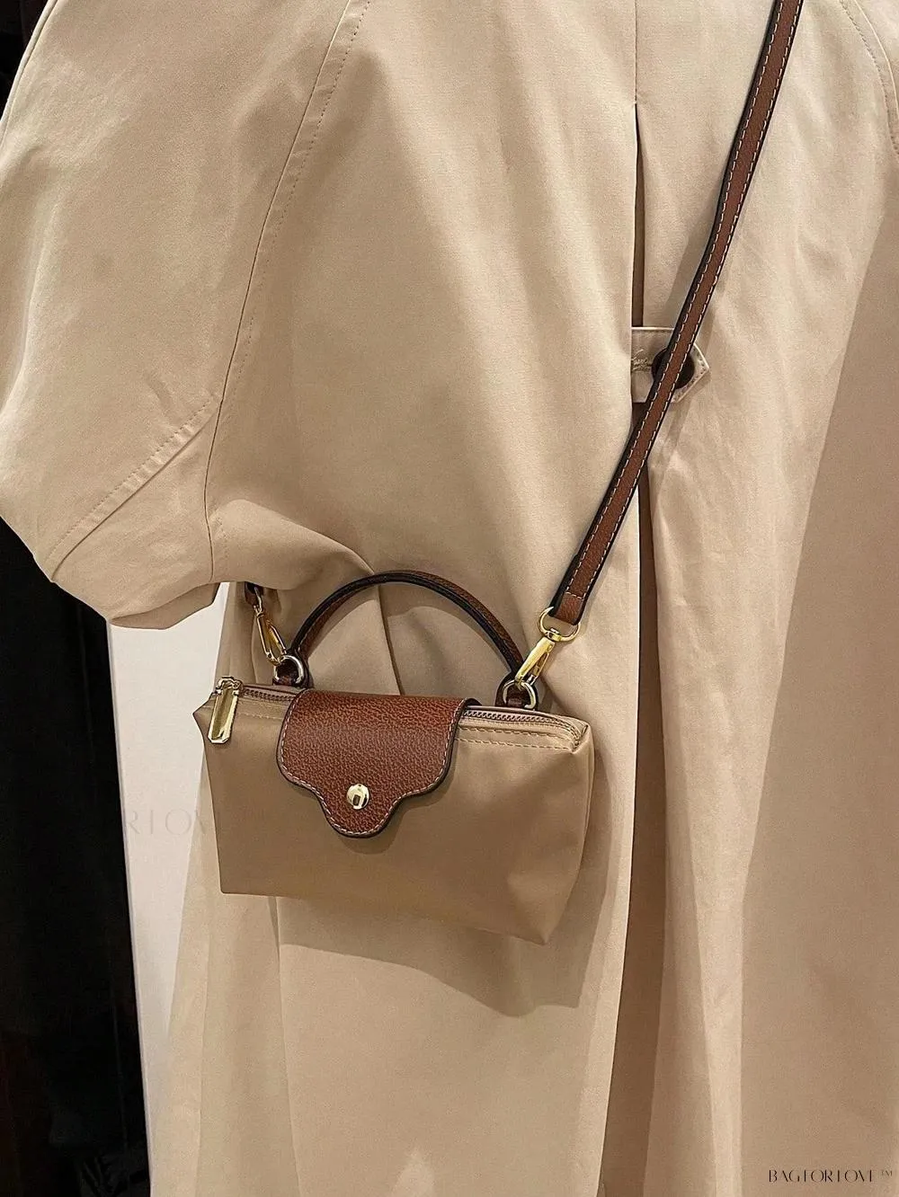 BagForLove - Mini Top Handle Nylon Handbag for Teen Girls and Working Women