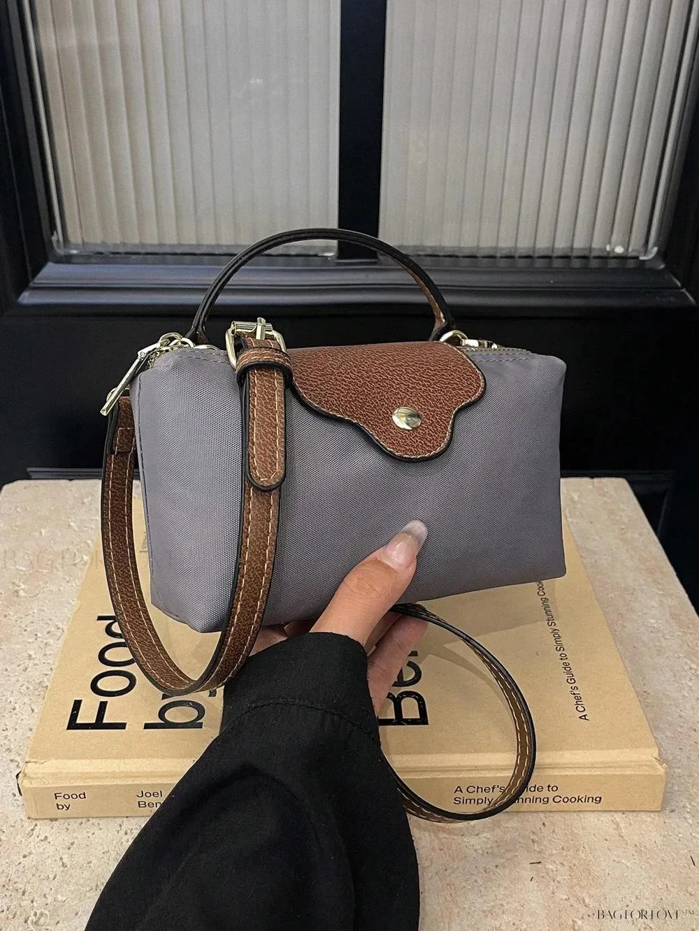 BagForLove - Mini Top Handle Nylon Handbag for Teen Girls and Working Women