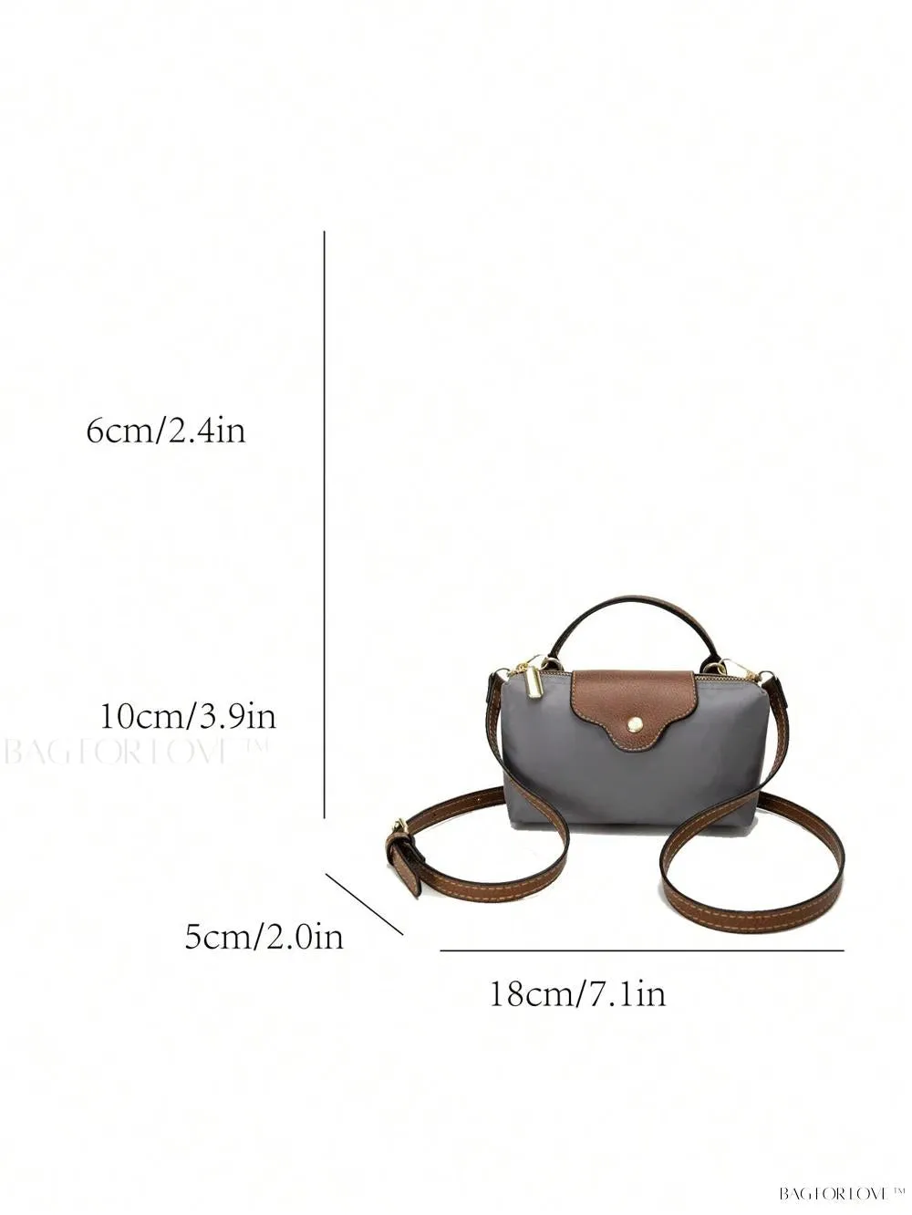 BagForLove - Mini Top Handle Nylon Handbag for Teen Girls and Working Women