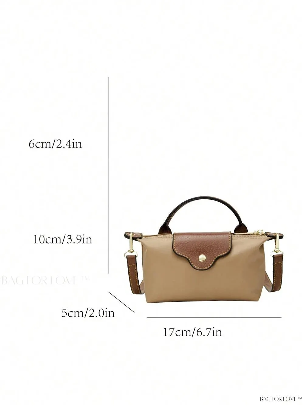 BagForLove - Mini Top Handle Nylon Handbag for Teen Girls and Working Women