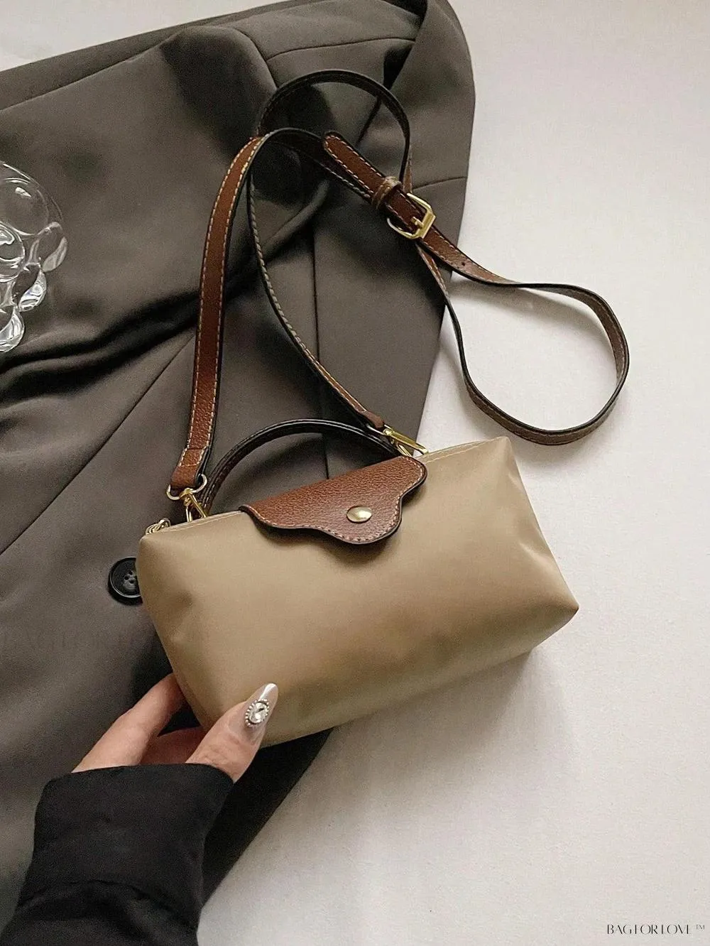 BagForLove - Mini Top Handle Nylon Handbag for Teen Girls and Working Women