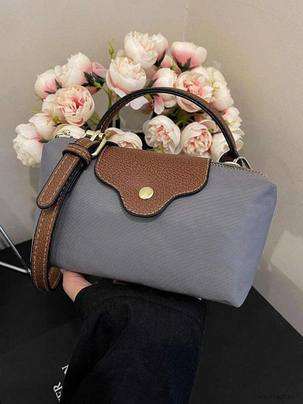 BagForLove - Mini Top Handle Nylon Handbag for Teen Girls and Working Women