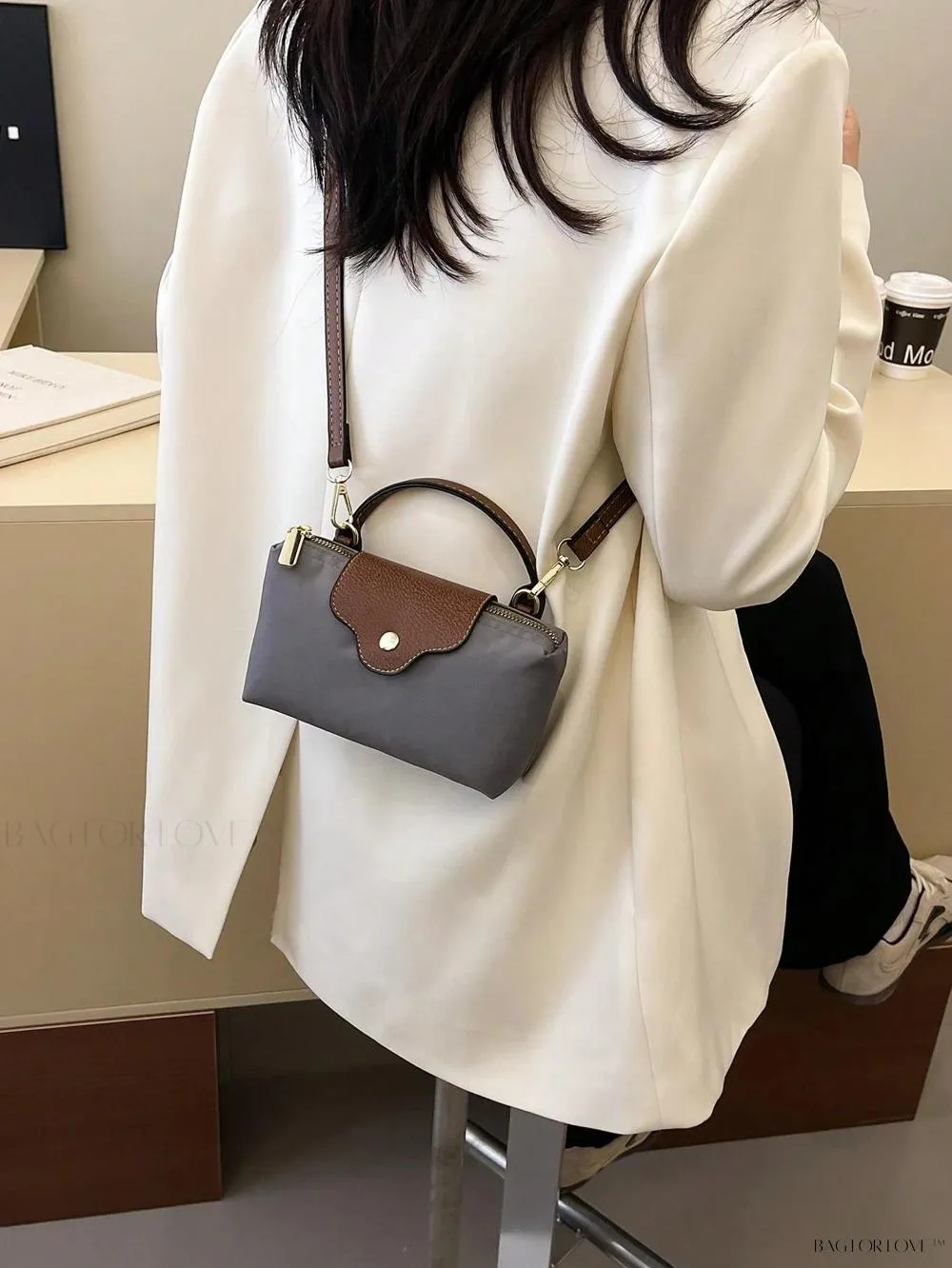 BagForLove - Mini Top Handle Nylon Handbag for Teen Girls and Working Women
