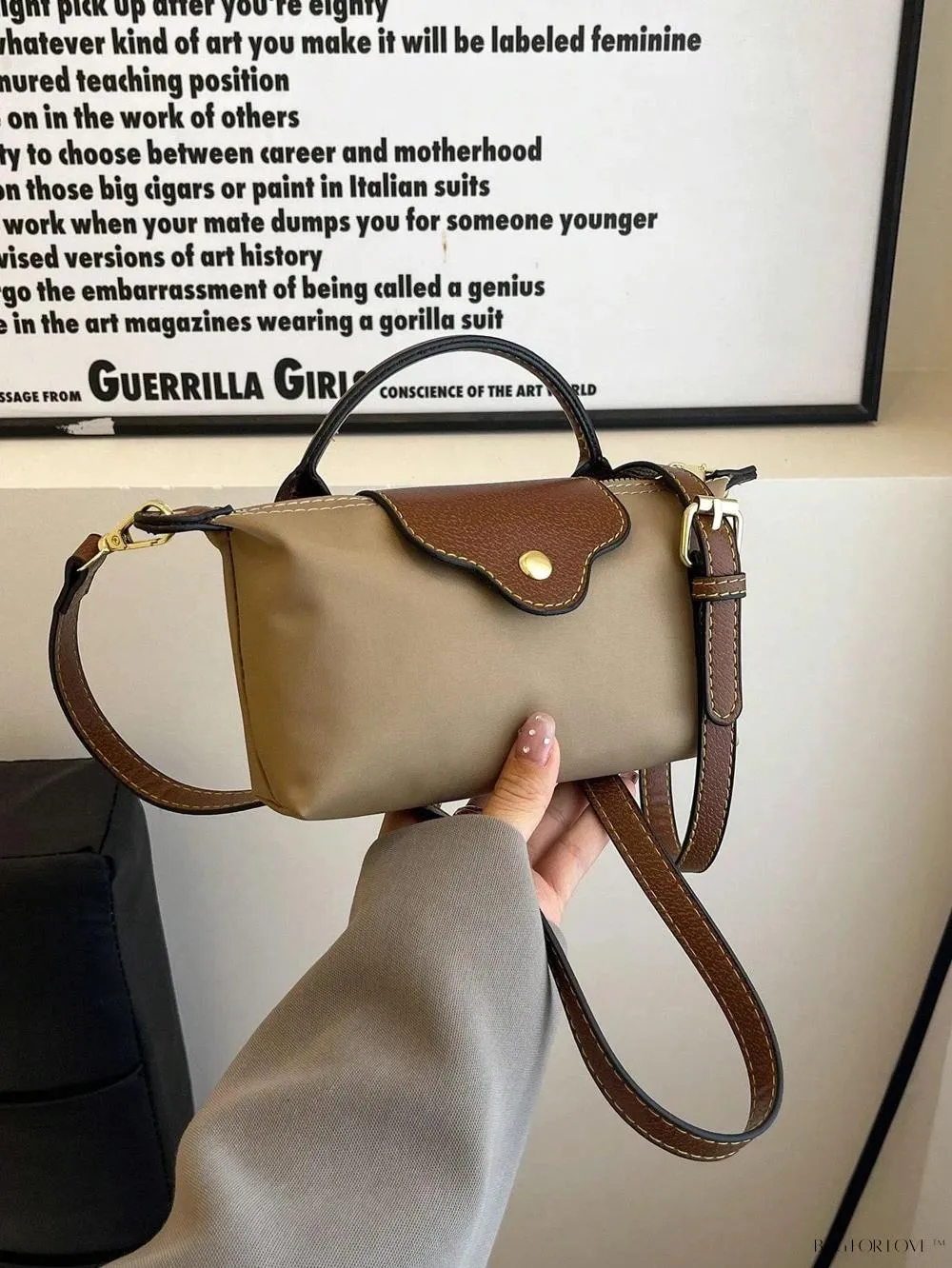 BagForLove - Mini Top Handle Nylon Handbag for Teen Girls and Working Women