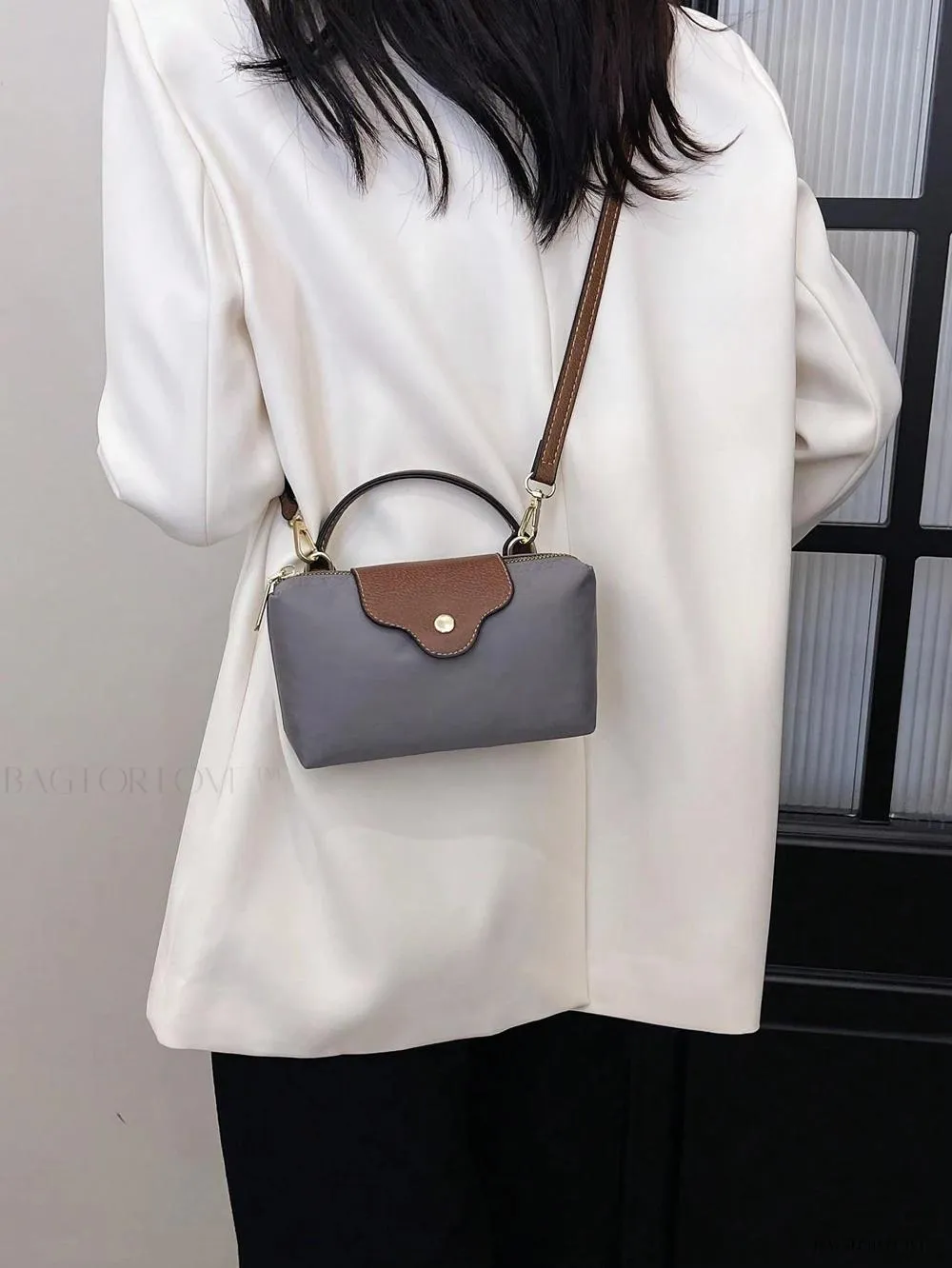 BagForLove - Mini Top Handle Nylon Handbag for Teen Girls and Working Women