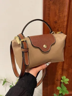 BagForLove - Mini Top Handle Nylon Handbag for Teen Girls and Working Women