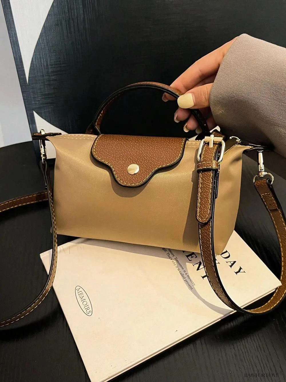 BagForLove - Mini Top Handle Nylon Handbag for Teen Girls and Working Women